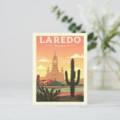Vintage Laredo Texas Briefkaart (Staand voorkant)