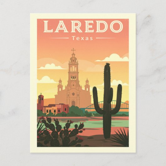 Vintage Laredo Texas Briefkaart (Voorkant)