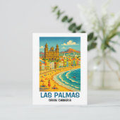 Vintage Las Palmas Gran Canaria Canteras Beach Briefkaart (Staand voorkant)