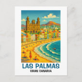 Vintage Las Palmas Gran Canaria Canteras Beach Briefkaart (Voorkant)