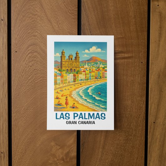 Vintage Las Palmas Gran Canaria Canteras Beach Briefkaart