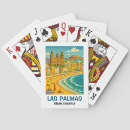 Vintage Las Palmas Gran Canaria strand Canteras Pokerkaarten