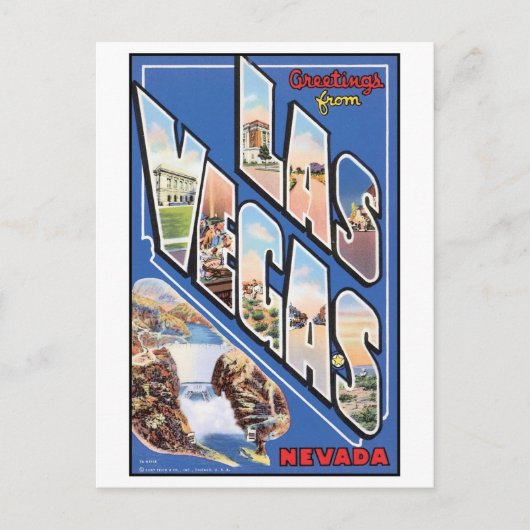 Vintage Las Vegas Briefkaart (Voorkant)