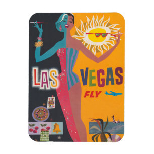 Vintage Las Vegas gokreizen reisposter kunst Magneet
