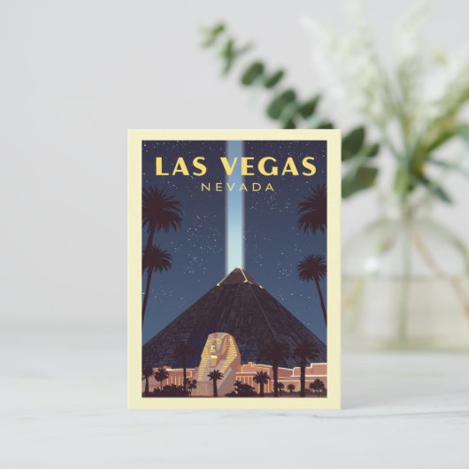 Vintage Las Vegas Nevada Briefkaart (Staand voorkant)