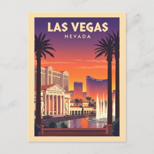 Vintage Las Vegas Nevada Briefkaart (Voorkant)