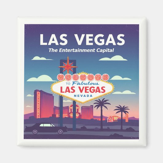 Vintage Las Vegas Nevada Magneet (Voorkant)