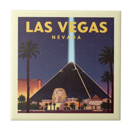 Vintage Las Vegas Nevada Tegeltje (Voorkant)