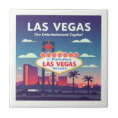 Vintage Las Vegas Nevada Tegeltje (Voorkant)