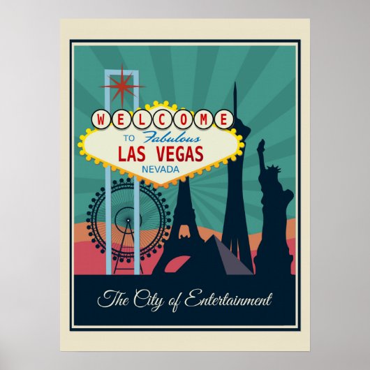Vintage Las Vegas Nevada Travel Poster (Voorkant)