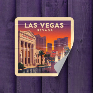 Vintage Las Vegas Nevada Vierkante Sticker