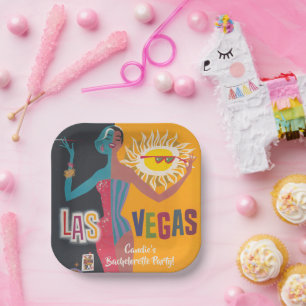 Vintage Las Vegas vrijgezellenfeest  Papieren Bordje