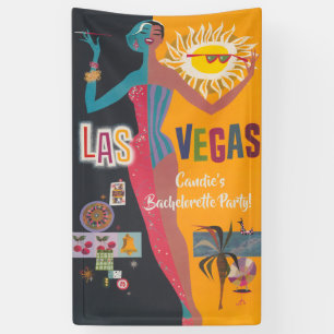 Vintage Las Vegas vrijgezellenfeest weekendfeest  Spandoek