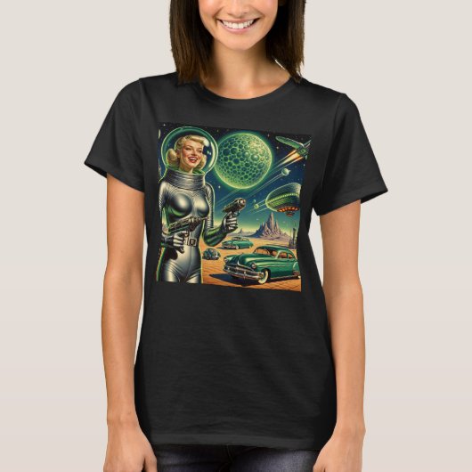 Vintage Laser Beam Pin-Up  T-shirt (Voorkant)
