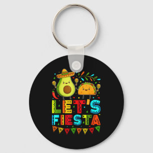 Vintage laten we fiesta avocado en tacos cinco de sleutelhanger