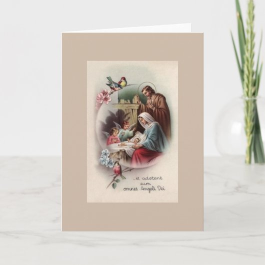 Vintage Latin Religious Christmas Card Kaart (Voorkant)