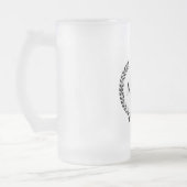 Vintage lauwerkrans naammonogram matglas bierpul (Links)