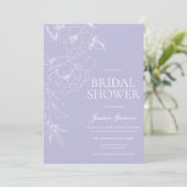 Vintage Lavendel Bruidsfeest Kaart (Staand voorkant)