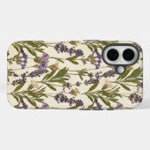 Vintage Lavendel Herbarium Botanische iPhone Hoes (Achterkant (horizontaal))