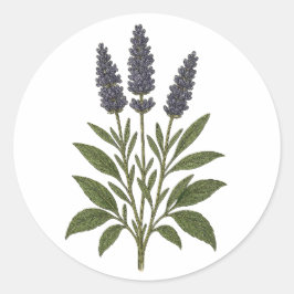 Vintage lavendel sticker - rond