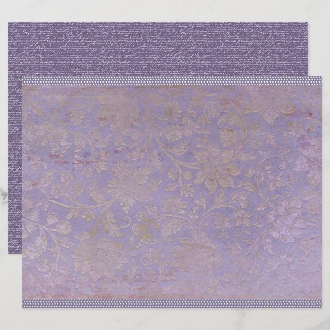 Vintage lavendelpapiervel (Voorkant / Achterkant)