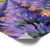 Vintage lavendelveld Impressionistische kunst Poster (Hoek)