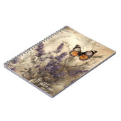 Vintage Lavender Butterfly Illustration Notitieboek (Linkerzijde)