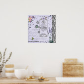 Vintage lavender Collage poster (Keuken)