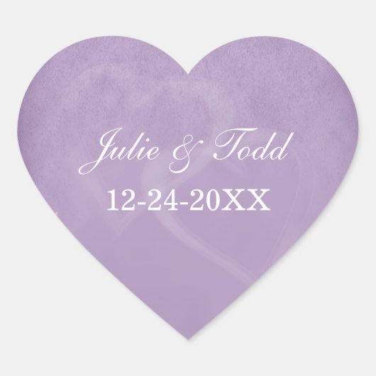 Vintage Lavender slaat de datum op Hart Sticker (Voorkant)