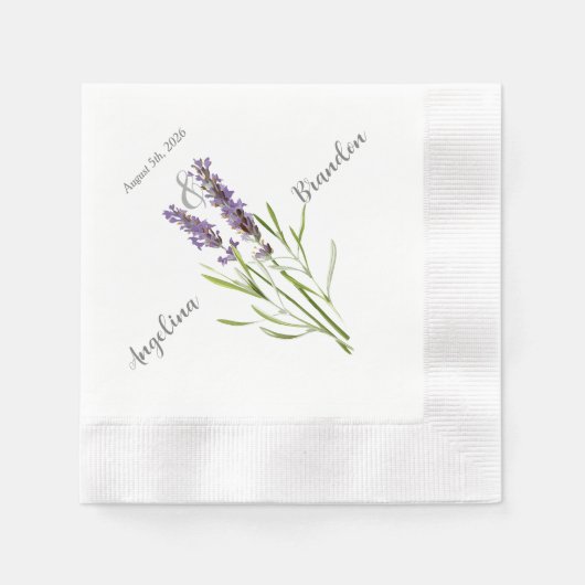 Vintage lavender voor bruiloft servetten (Voorkant)