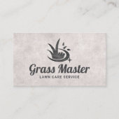 Vintage Lawn Care Logo Professional Landscaping Visitekaartje (Voorkant)