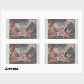 Vintage Lawn Gathering Rectangle Stickers (Vel)