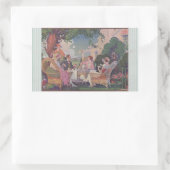Vintage Lawn Gathering Rectangle Stickers (Tas)