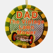 Vintage Lawn Mower Keramisch Ornament (Voorkant)