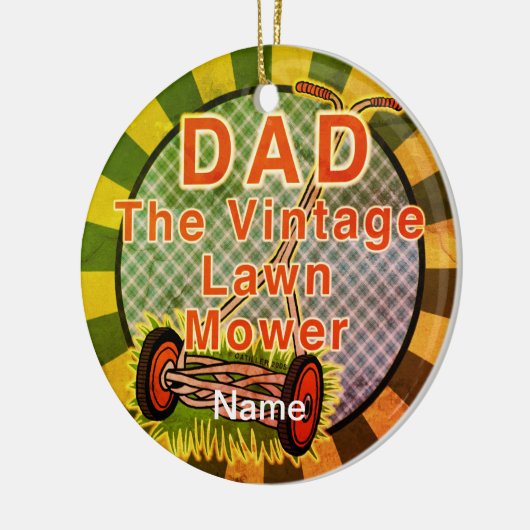 Vintage Lawn Mower Keramisch Ornament (Links)