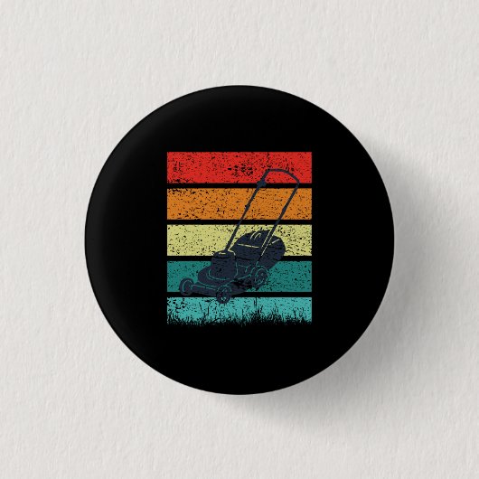 Vintage Lawn Mower Ronde Button 3,2 Cm (Voorkant)