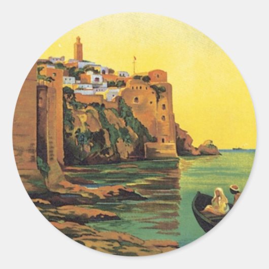 Vintage Le Maroc Marokko Ronde Sticker (Voorkant)