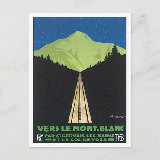 Vintage Le Mont Blanc Frankrijk Briefkaart (Voorkant)