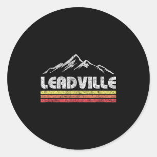 Vintage Leadville Colorado Retro Mountain Bike Ski Ronde Sticker