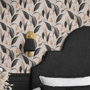 Vintage Leaf Donkere Academie Behang