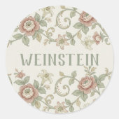 Vintage Leaf Purim Sticker (Voorkant)