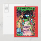 Vintage Leap Year Briefkaart Fun begin Afbeelding  (Voorkant / Achterkant)