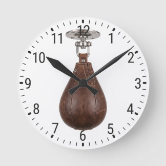 Vintage Leather Speed Bag Boxing Gym Decor Ronde Klok