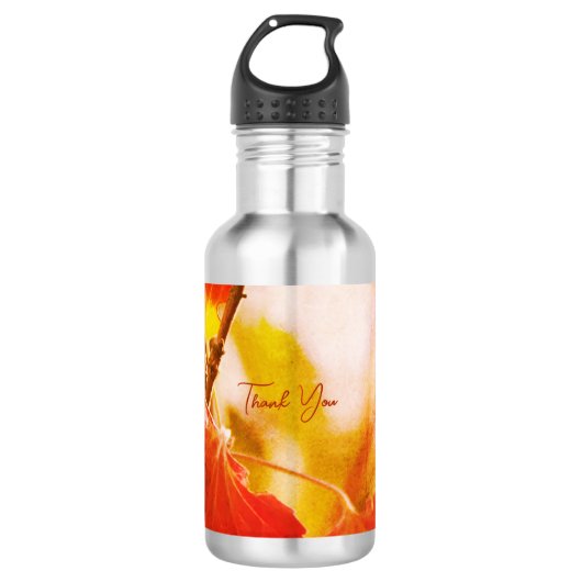 Vintage Leaves Boho – Botanical Fantasy Thanks Waterfles (Voorkant)