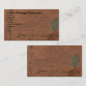 Vintage leder Briefkaart Visitekaartje (Voorkant / Achterkant)