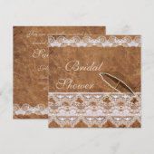 Vintage leder en kant Vrijgezellenfeest Kaart (Voorkant / Achterkant)