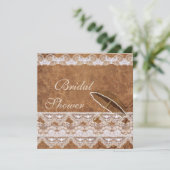 Vintage leder en kant Vrijgezellenfeest Kaart (Staand voorkant)