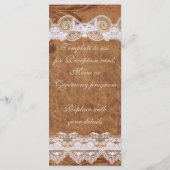 Vintage leder- en lakprogramma-rackKaart Programmakaart (Achterkant)