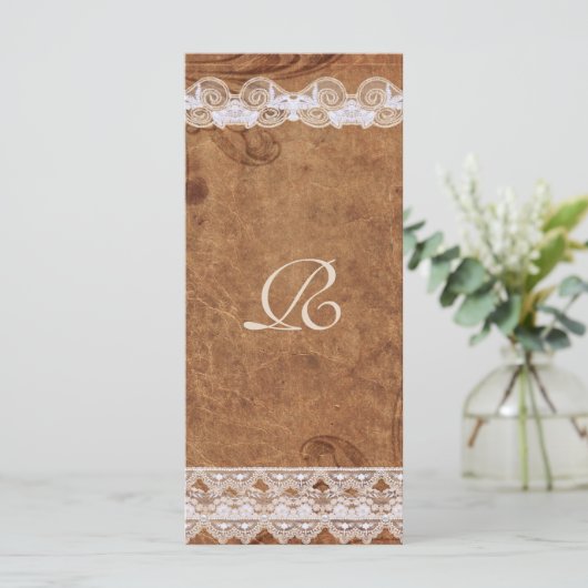 Vintage leder- en lakprogramma-rackKaart Programmakaart (Staand voorkant)