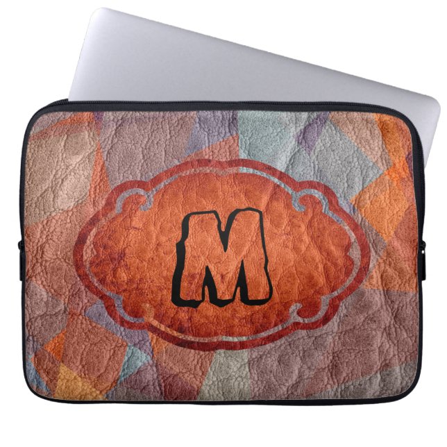 Vintage leder laptop sleeve (Voorkant)